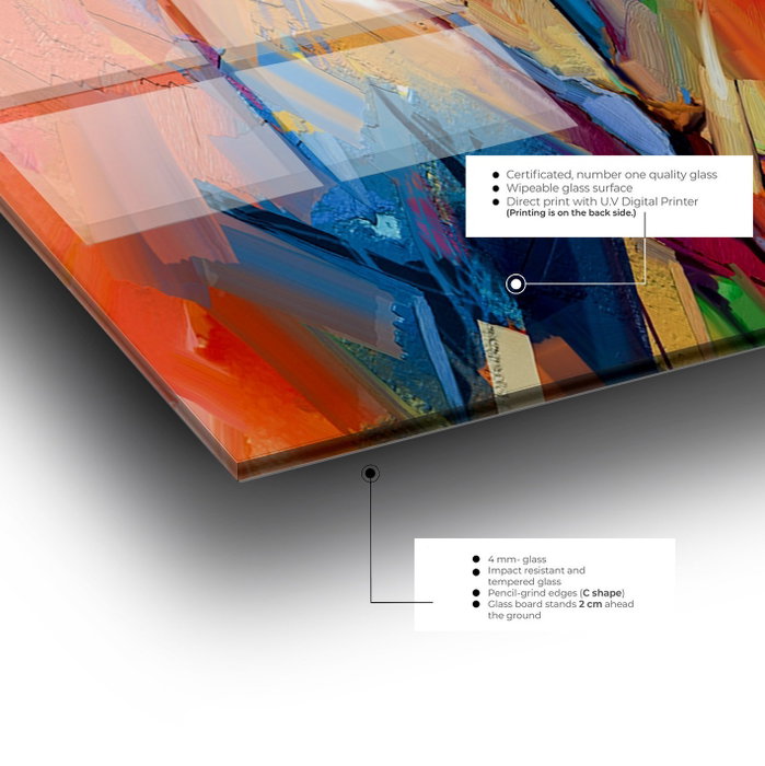 Wallity Cuadro decorativo de vidrio templado Multicolor 70 x 100 cm